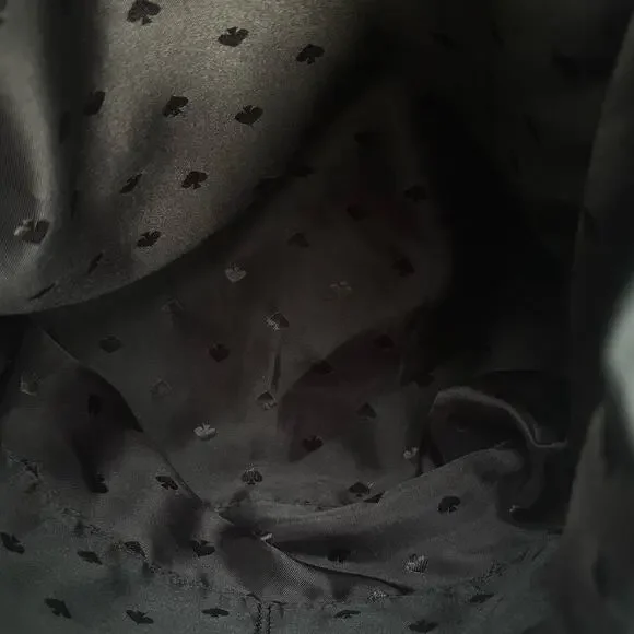 Kate Spade Carley Nylon Flap Backpack Black Drawstring Preppy Casual Athleisure - Picture 15 of 16